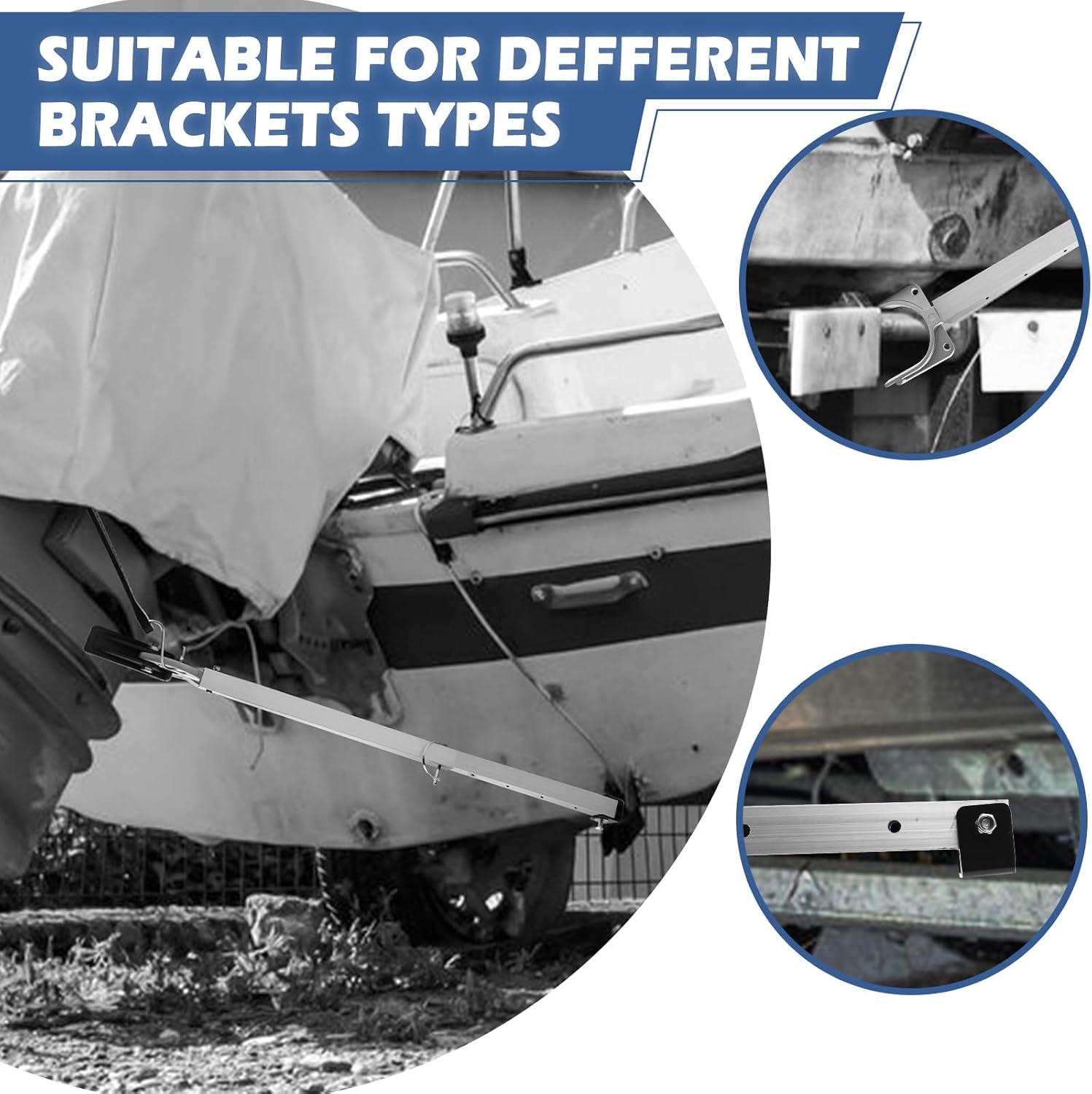 Adjustable Transom Saver, Heavy-Duty Transom Savers for Outboard Motor Securing Engines, Rollers and Trailer Mounts(24 to 36 Inch)