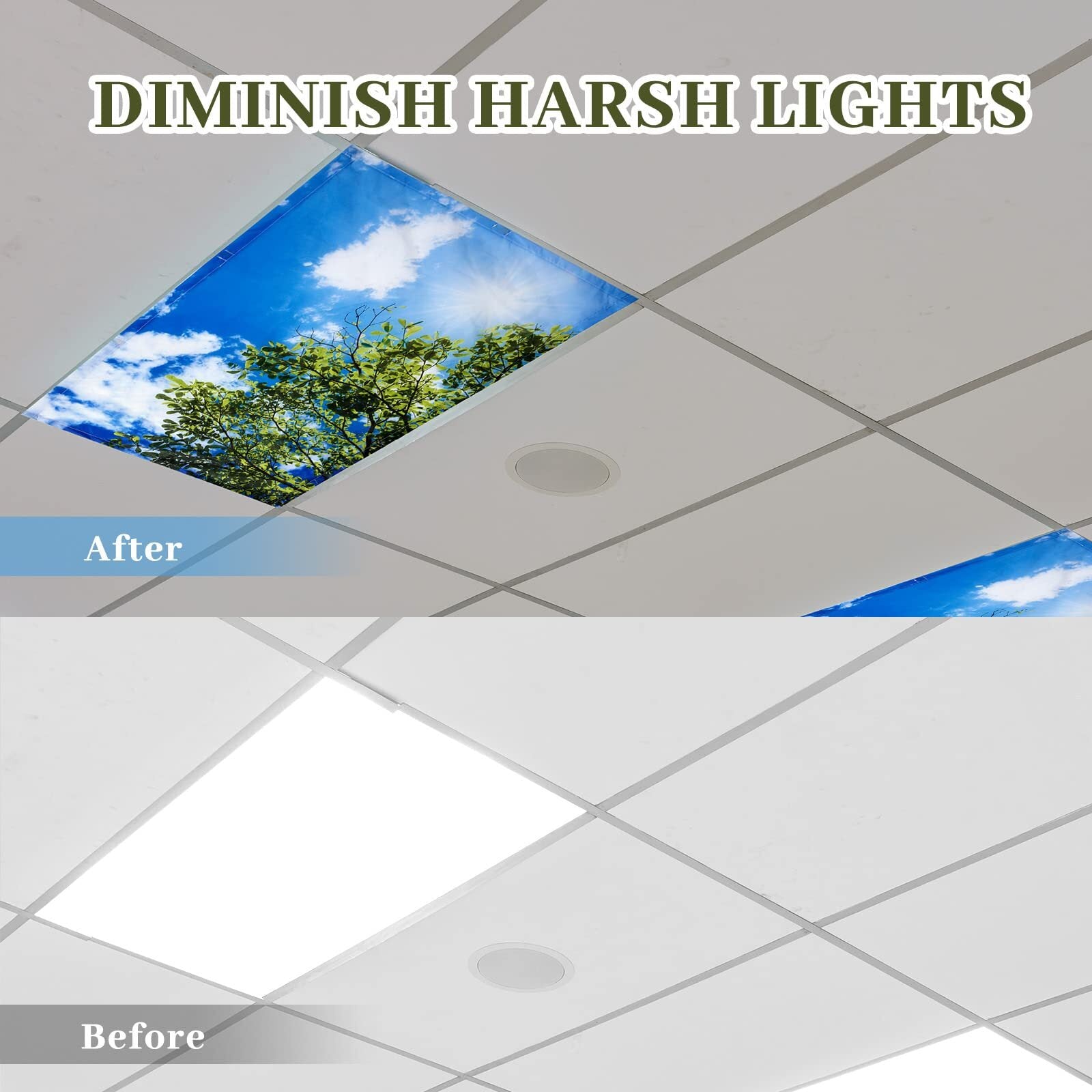 4 Pack Fluorescent Magnetic Light Shade Panel Ceiling Magnetic Light Filters For