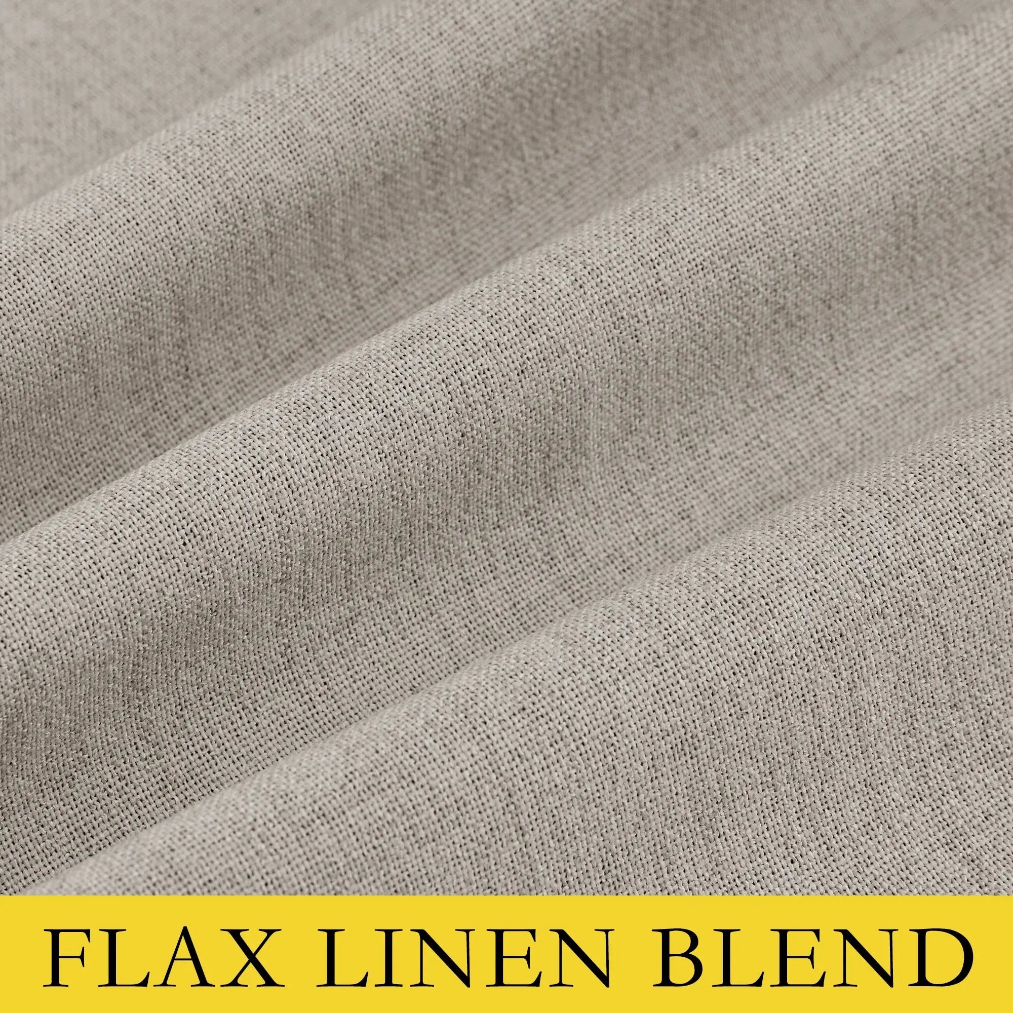 Full Blackout Linen Curtains 108 Inches Long, Room Darkening Thermal Insulated Noise Reducing Grommet Drapes for Bedroom Living Room, 52"X 108", Oatmeal, 2 Panels
