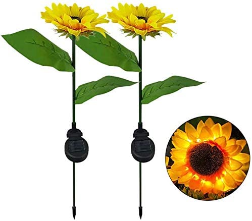 2/4/6 PCS Solar Sunflower Lights LED Waterproof Landscape Outdoor Pink Iolaus