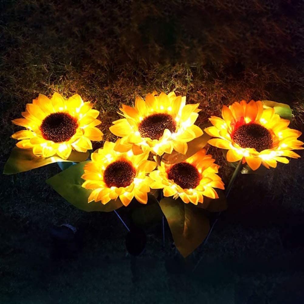 2/4/6 PCS Solar Sunflower Lights LED Waterproof Landscape Outdoor Pink Iolaus