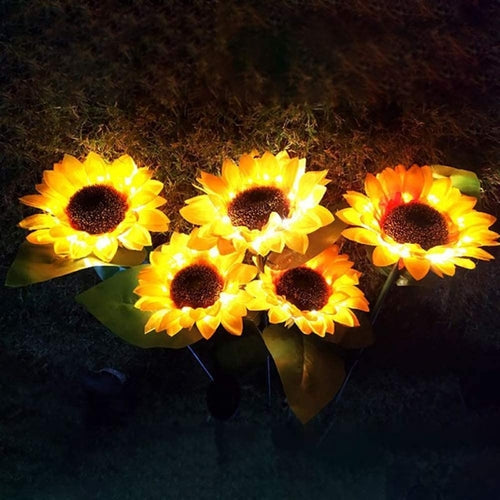 2/4/6 PCS Solar Sunflower Lights LED Waterproof Landscape Outdoor Pink Iolaus
