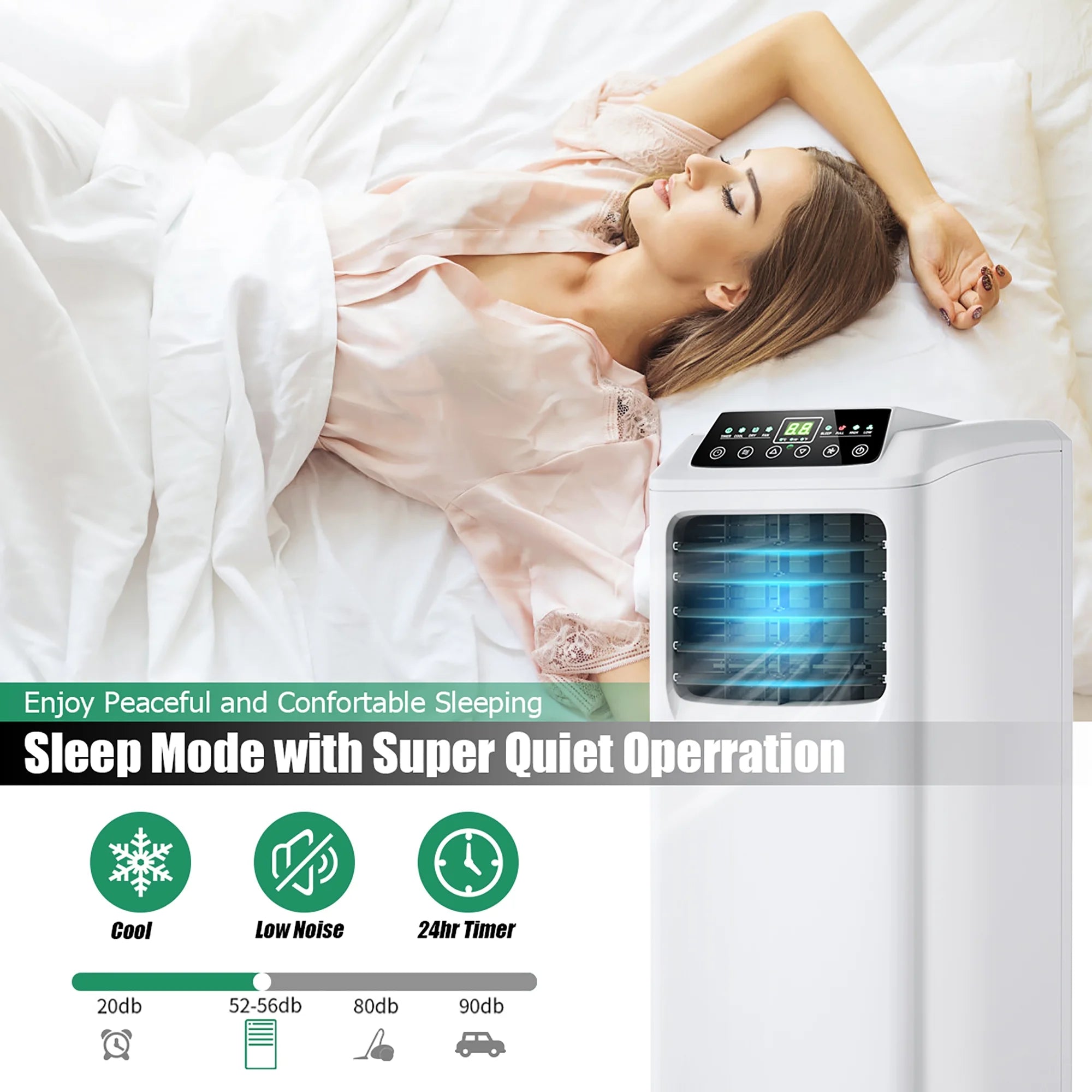 5500 BTU (9000 BTU ASHRAE) 3-In-1 Portable Air Conditioner W/Built-In Dehumidifier and Window Kit