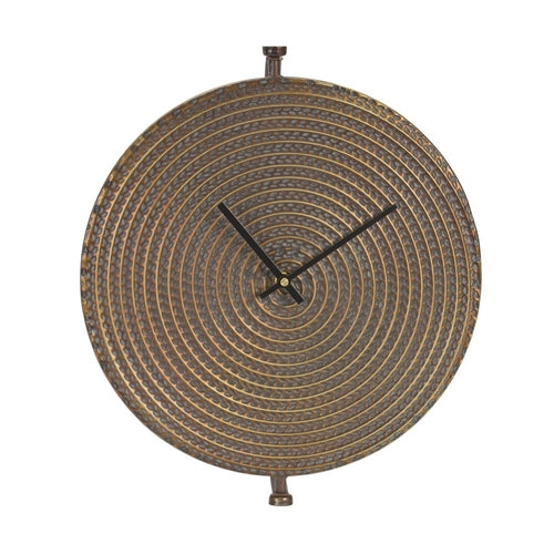 15" Circle Bronze Metal Analog Wall Clock White Diomedes