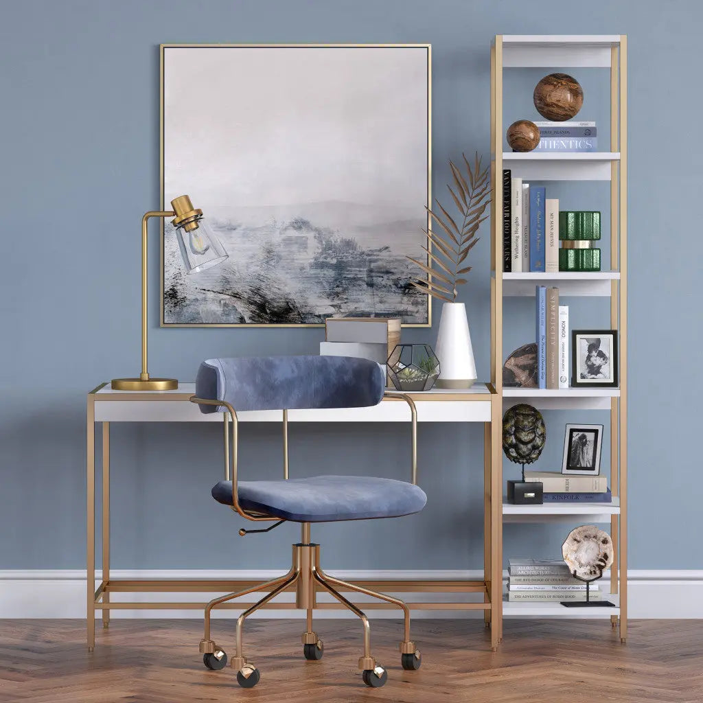 21" Brass Metal Arched Table Lamp With Clear Cone Shade White Diomedes