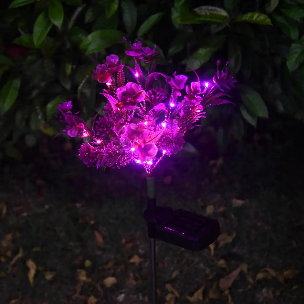 Outdoor Waterproof Solar Phalaenopsis Lamp Garden Decorative Lights Pink Iolaus