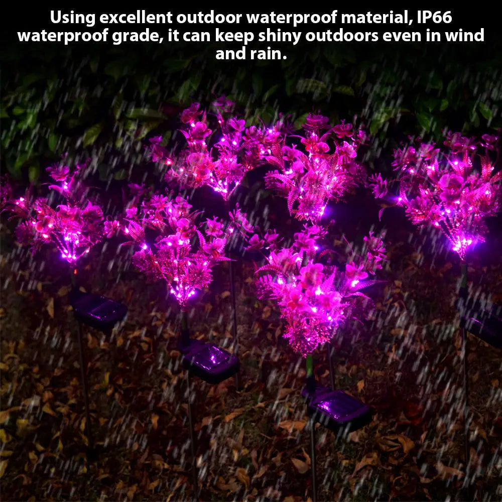 Outdoor Waterproof Solar Phalaenopsis Lamp Garden Decorative Lights Pink Iolaus