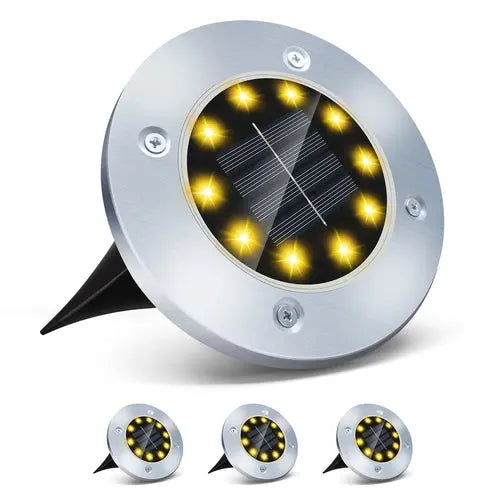 4/8 LEDs Solar Powered Buried Light Outdoor Pathway Garden Decking Pink Iolaus
