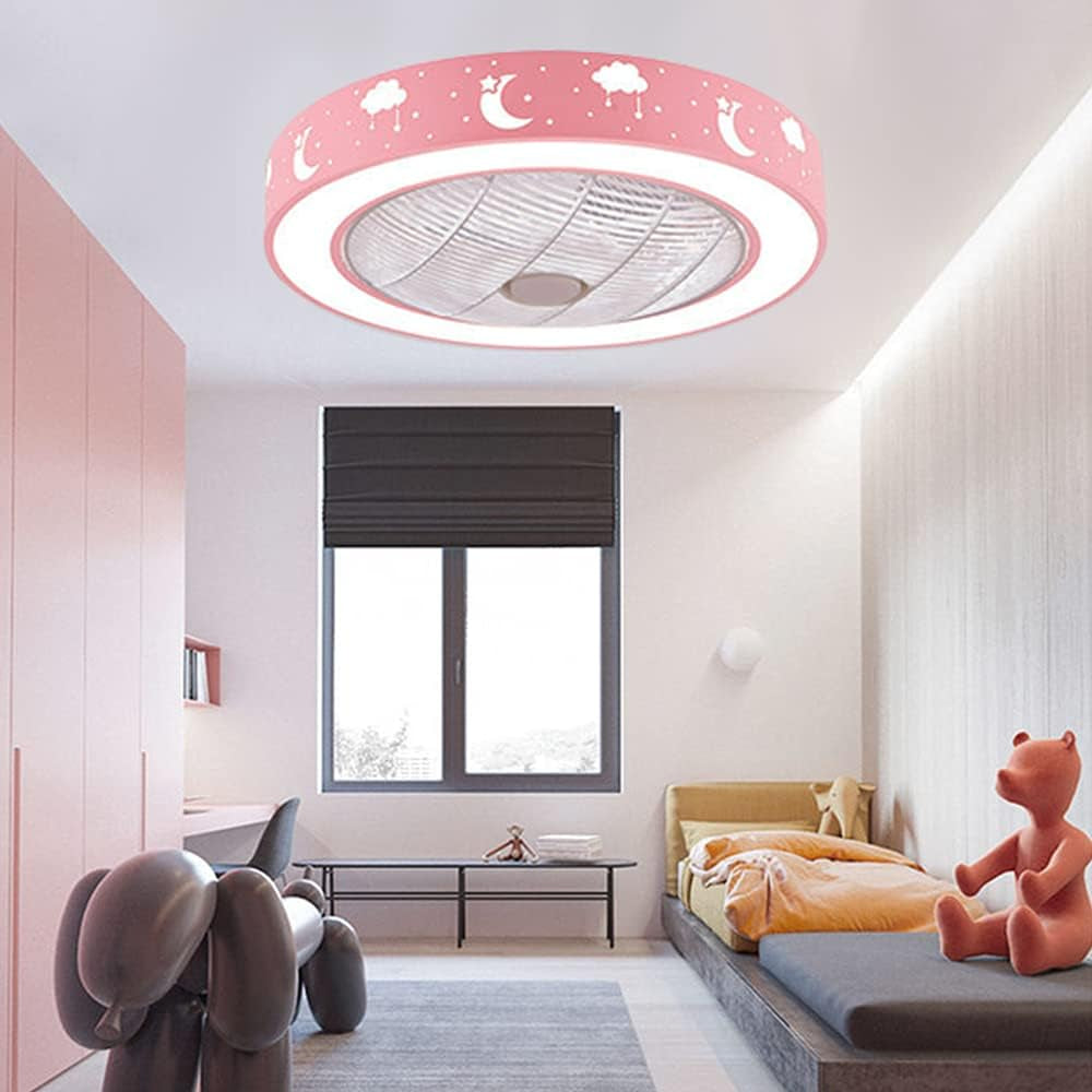 Ceiling Fan with Lights,20" Flush Mount Ceiling Fan,72W Enclosed Ceiling Fan with Remote Control Dimmable,3 Color(3000K-6500K),Low Profile Ceiling Fan,Timing 1/2H 3 Files,Children&