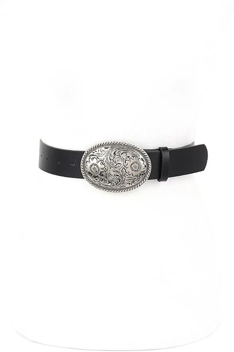 Engraved Western Buckle Fashion Belt