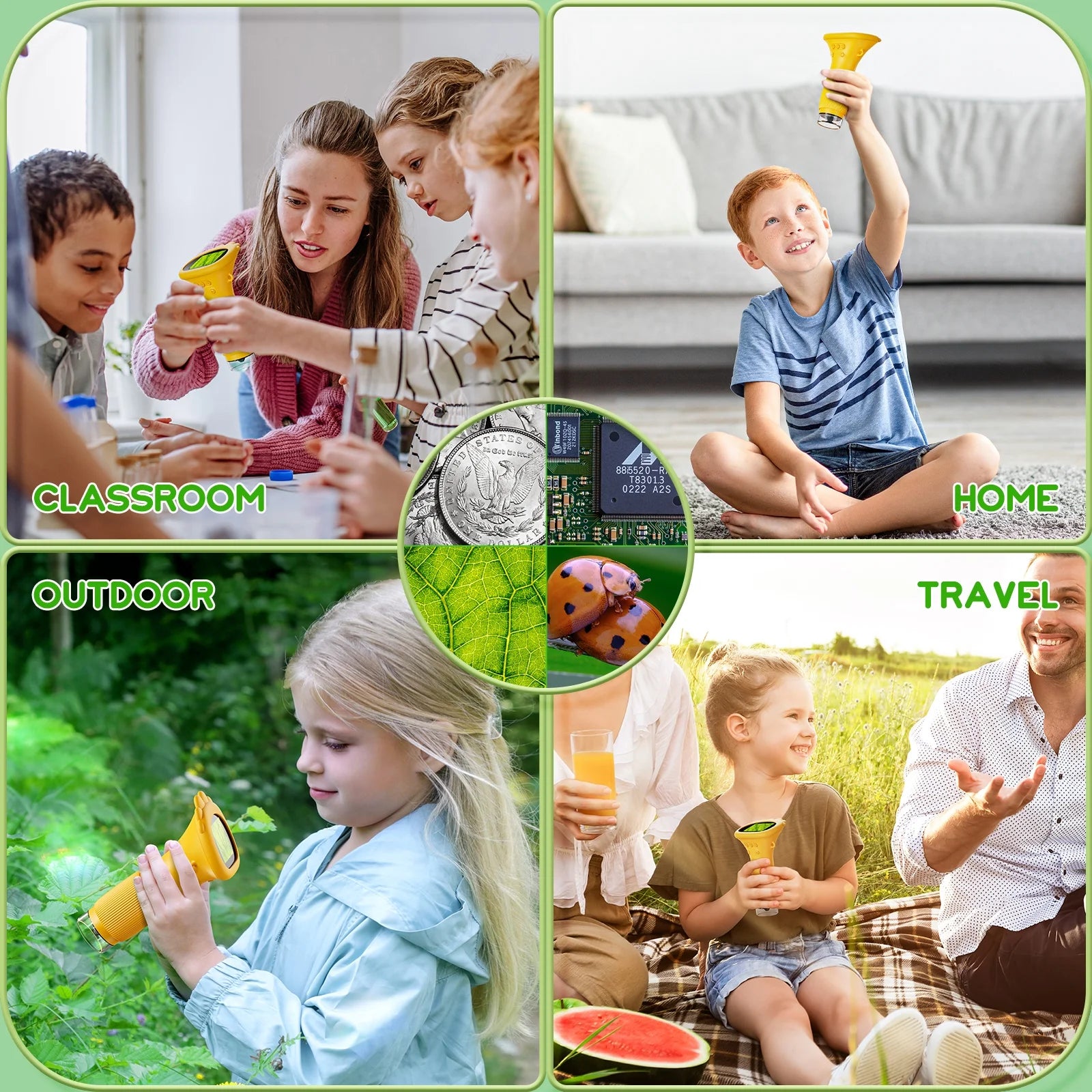 Microscope for Kids, Digital Microscope with 2&