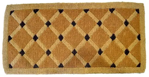 24" X 48" Brown Coir Outdoor Door Mat White Diomedes