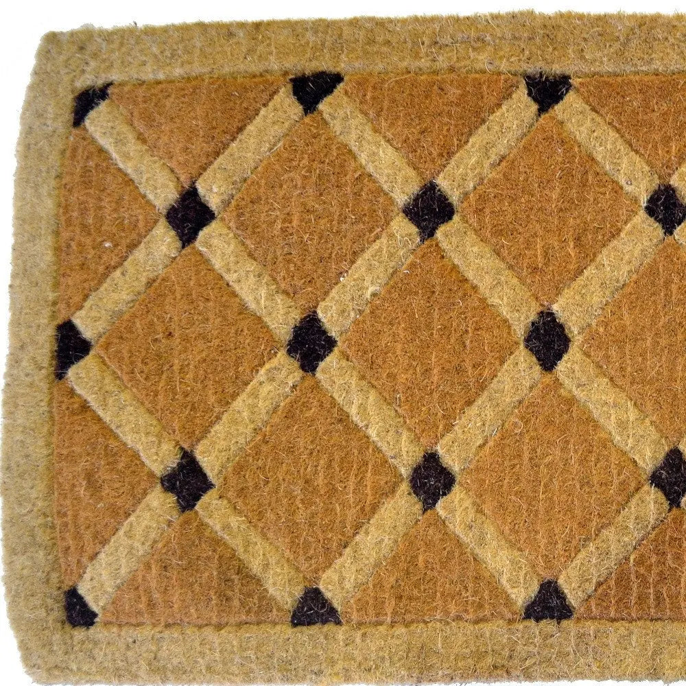 24" X 48" Brown Coir Outdoor Door Mat White Diomedes