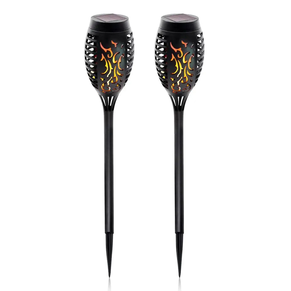 2 Pcs Solar Lights Outdoor Solar 12 Led Torch Flickering Flame Lights Pink Iolaus