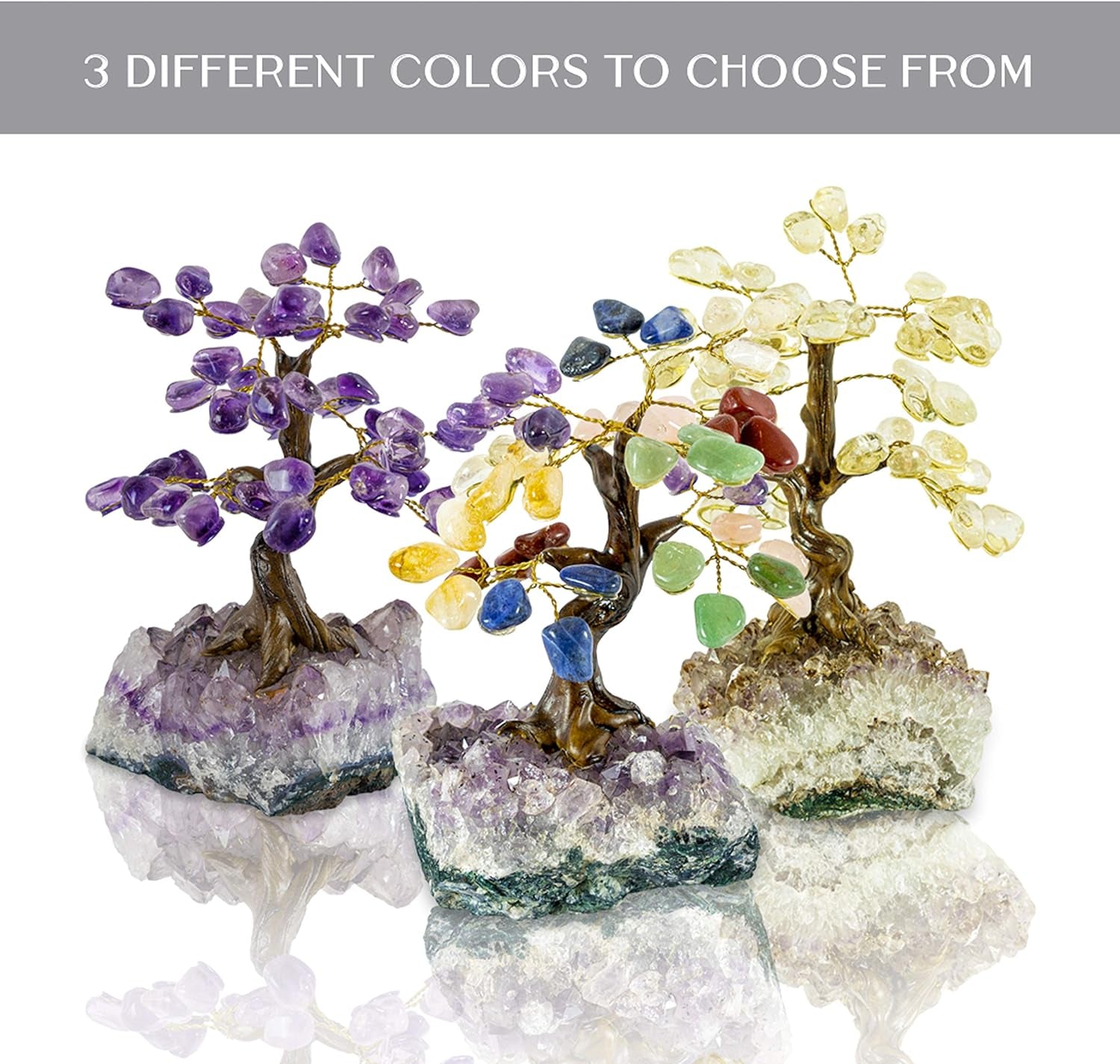 Crystal Tree - Amethyst Healing Chakra Tree of Life - Energy & Feng Shui Amethyst Tree - Crystal Decoration - Directly Sourced from Best Local Quality Control Team - 6" 1.2 Lbs (Tree Chakra)