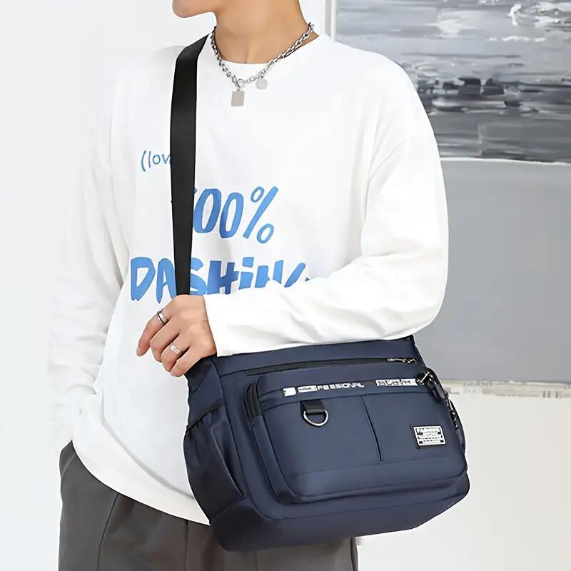 Large-capacity Men's Backpack Shoulder Bag Waterproof Wear-resistant Backpack Multi-pocket Business Casual Men's Messenger Bag Pink Lucy