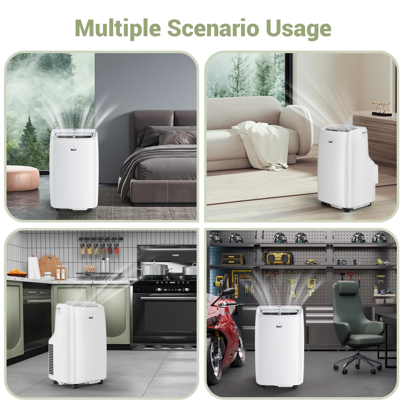 Portable Air Conditioner 10000BTU with Dehumidifier, Fan, Cool, for Room Ups to 300Sq.Ft, 6300BTU SACC