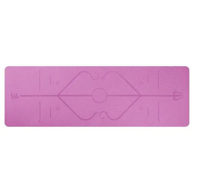 Non Slip TPE Yoga Mat Position Line Beginner Pink Lucy