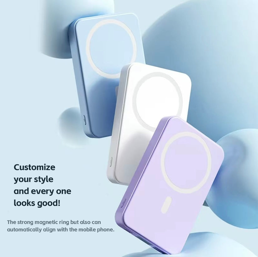 Power Bank Magnetic Portable Wireless FastCharger 10000mAh Type - C Cable LEDDisplay 22.5W PD Fast Charging LightingMag-Safe Battery Pack For IPhone15 14 13 12 Mini Pro Pro Max Devices Digital Pink Lucy