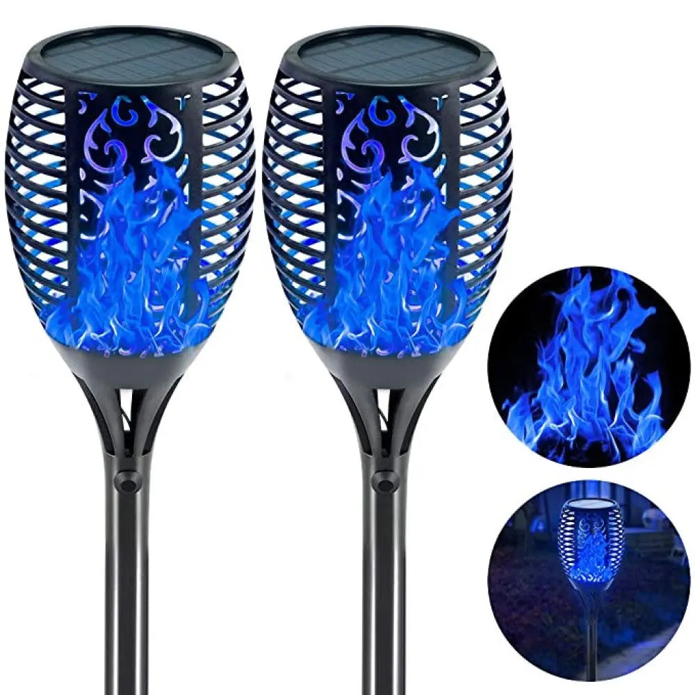 2 Pcs Solar Lights Outdoor Solar 12 Led Torch Flickering Flame Lights Pink Iolaus