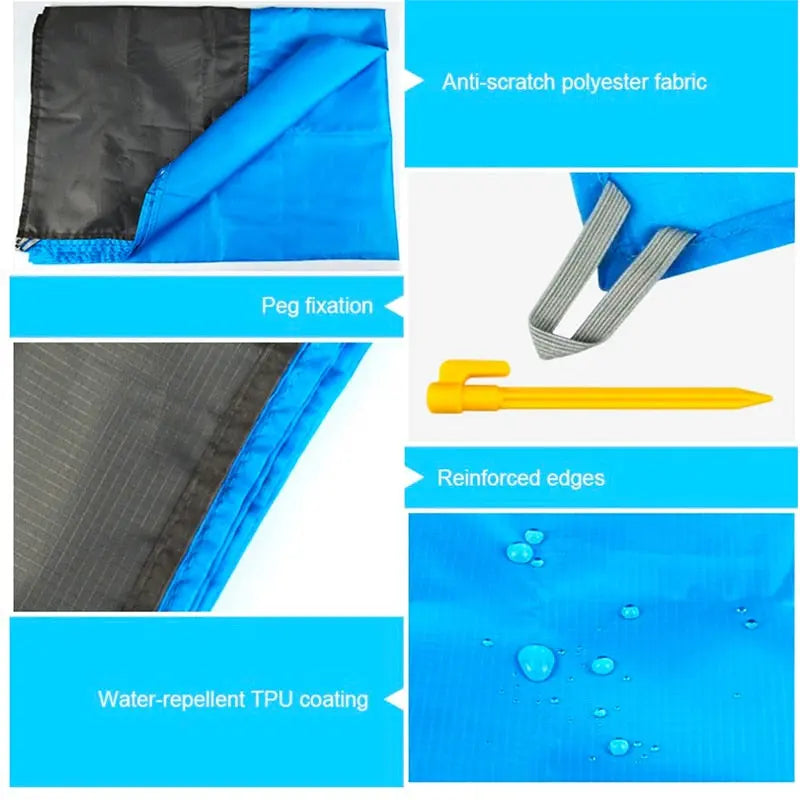 Portable Waterproof Picnic Mat Beach Mat Pocket Blanket Maroon Asteria