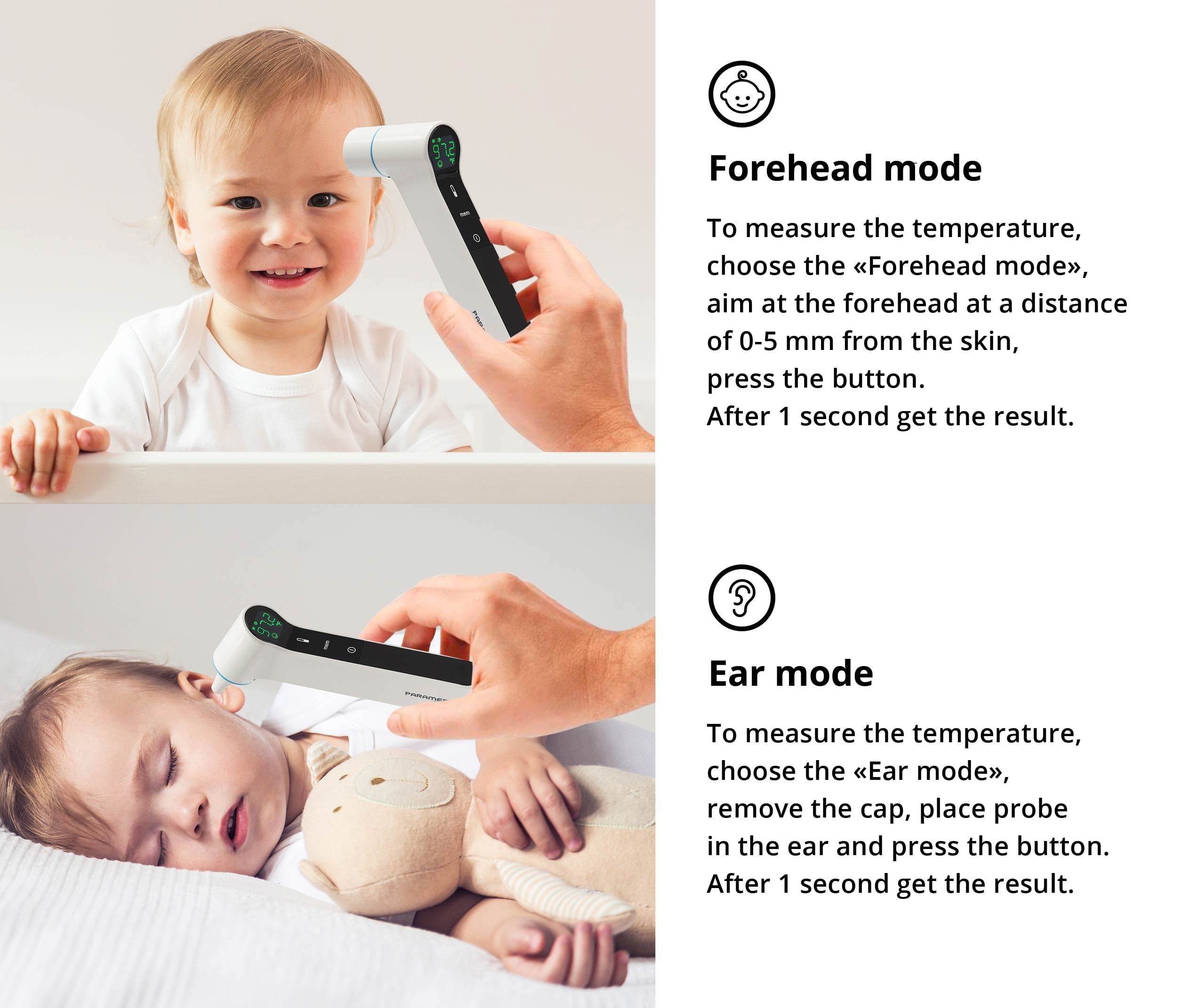 Digital Infrared Thermometer - Forehead and Ear Thermometer