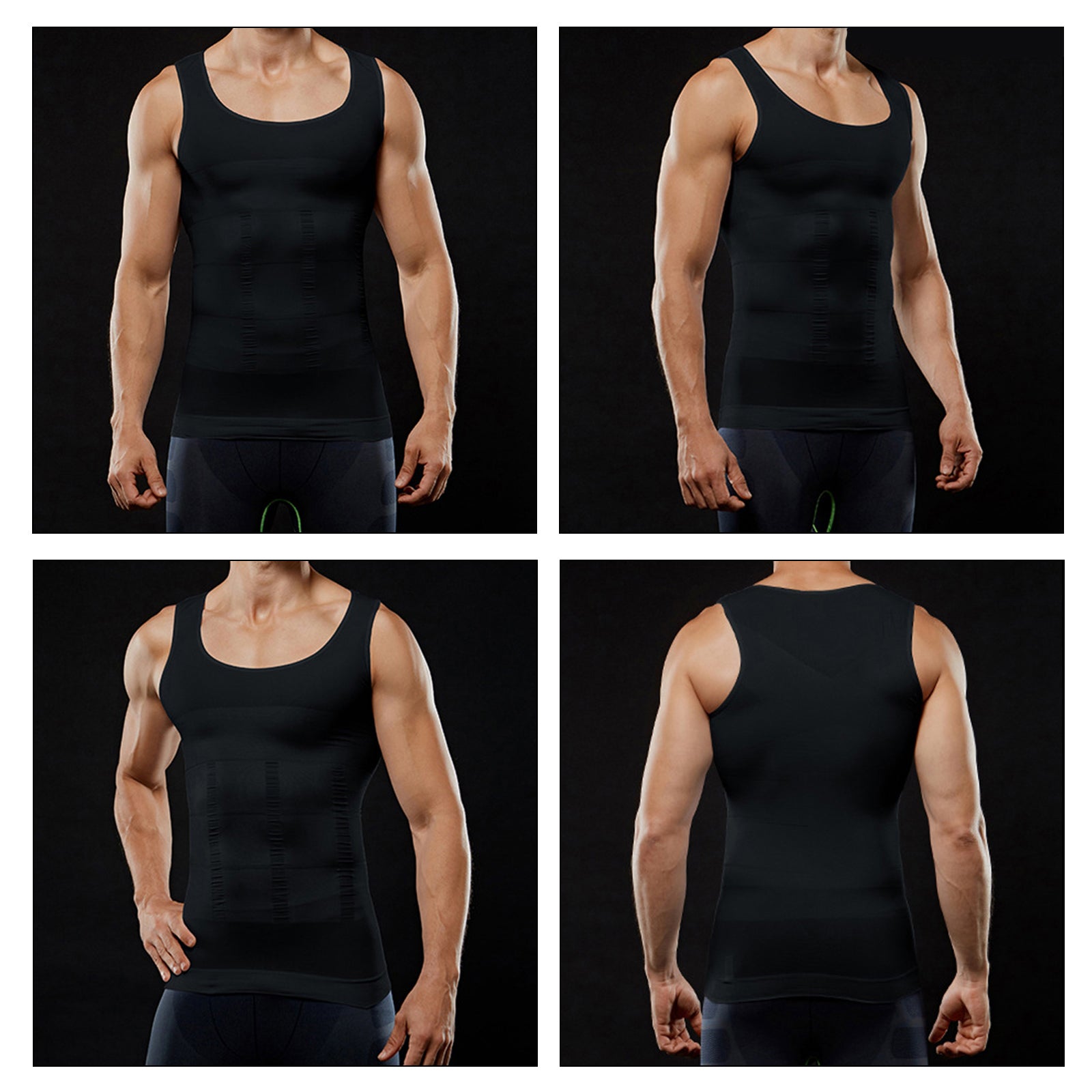 Aptoco Compression Shirt for Men Shapewear Vest Body Shaper Undershirt Pink Iolaus