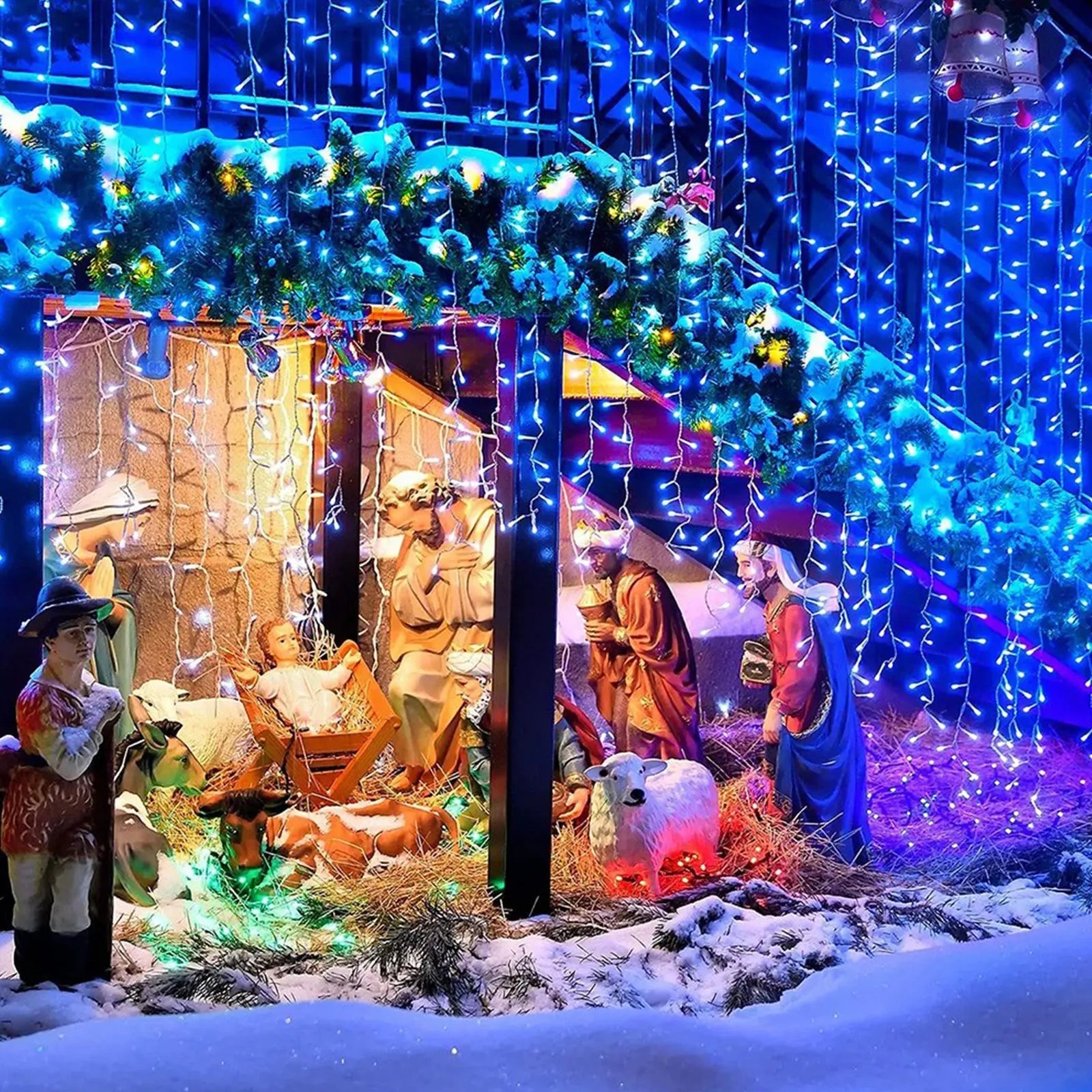 Halloween Christmas Lights Outdoor Decorations 100 LED 33Ft 8 Modes Pink Iolaus