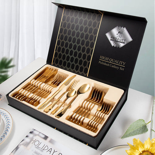 24-piece Cutlery Set 1010 Stainless Steel Crimson Medea