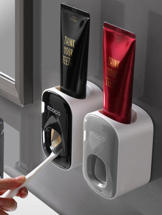 Wall Mounted Automatic Toothpaste Holder For Bathroom Maroon Asteria