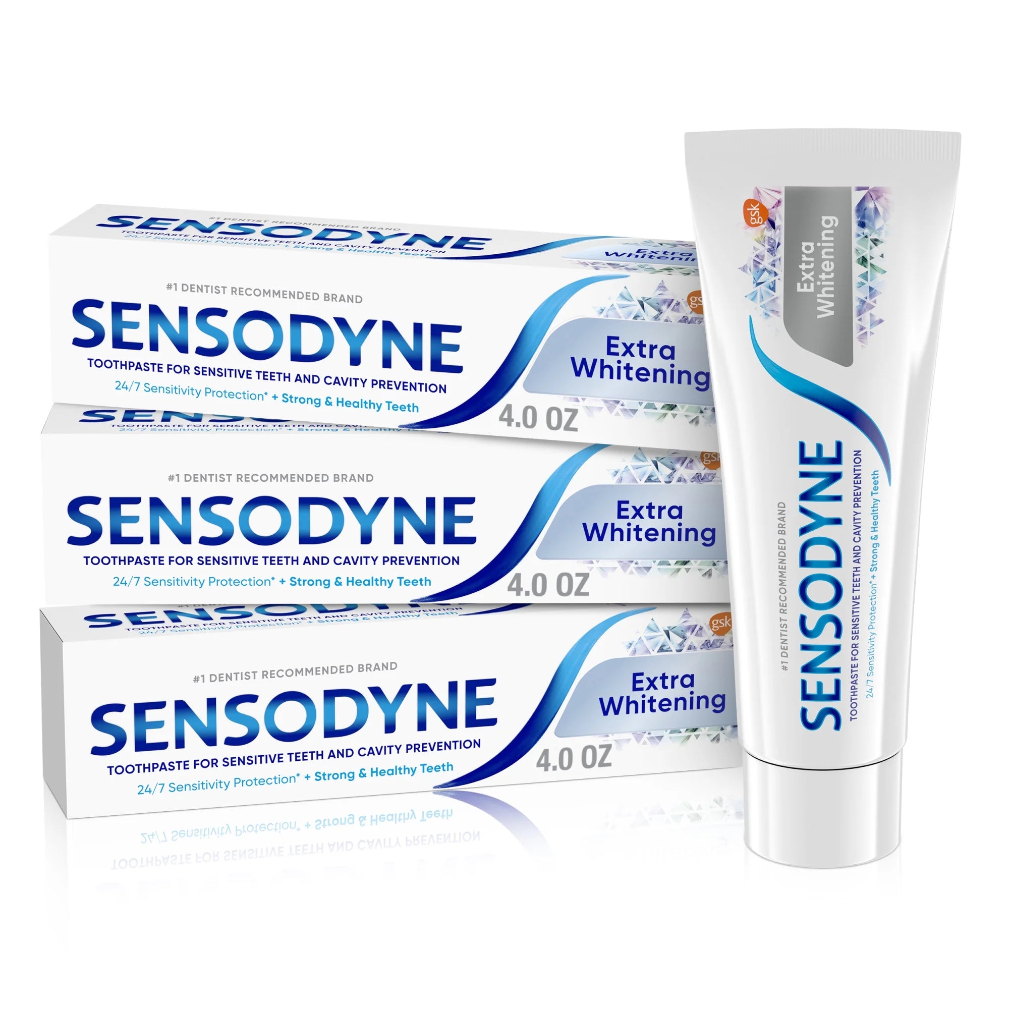 (12 Pack) Extra Whitening Sensitive Toothpaste, Mint, 4 Oz, 3 Pack, for Adults