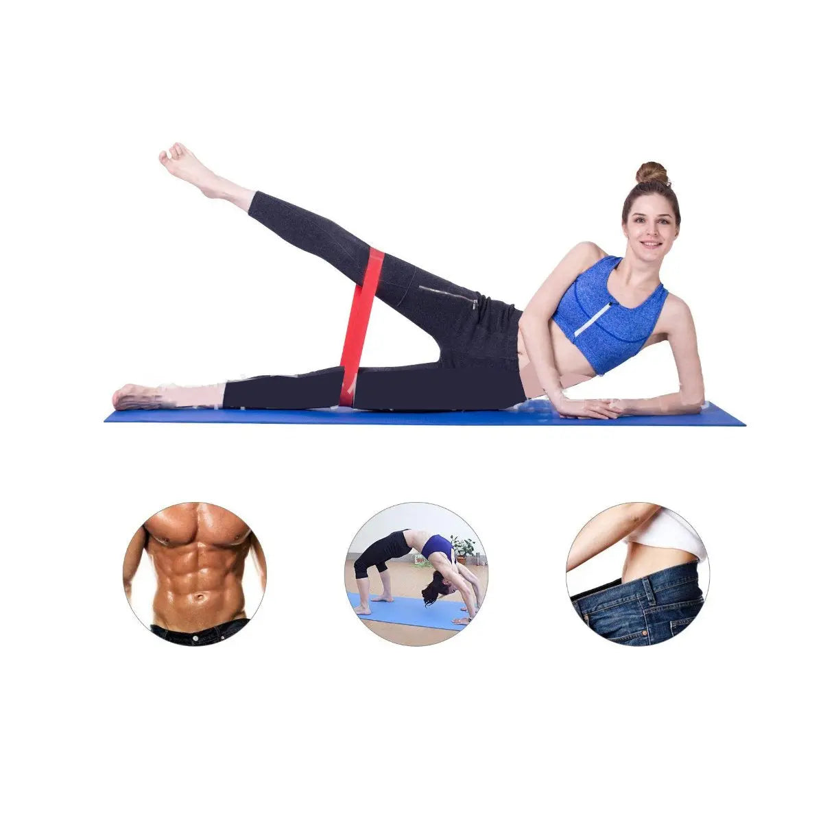Flex And Stretch Set Of 5 Exercise Latex Bands Salmon Lucky
