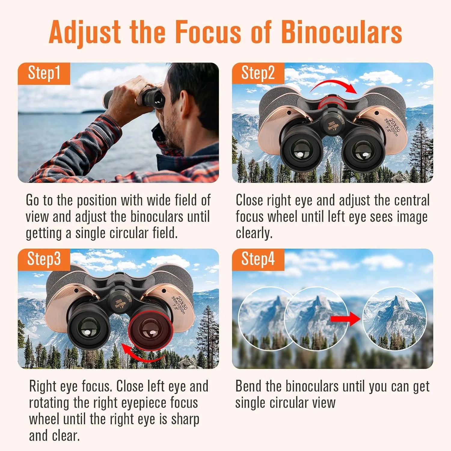 20X50Mm Easy Focus Binoculars