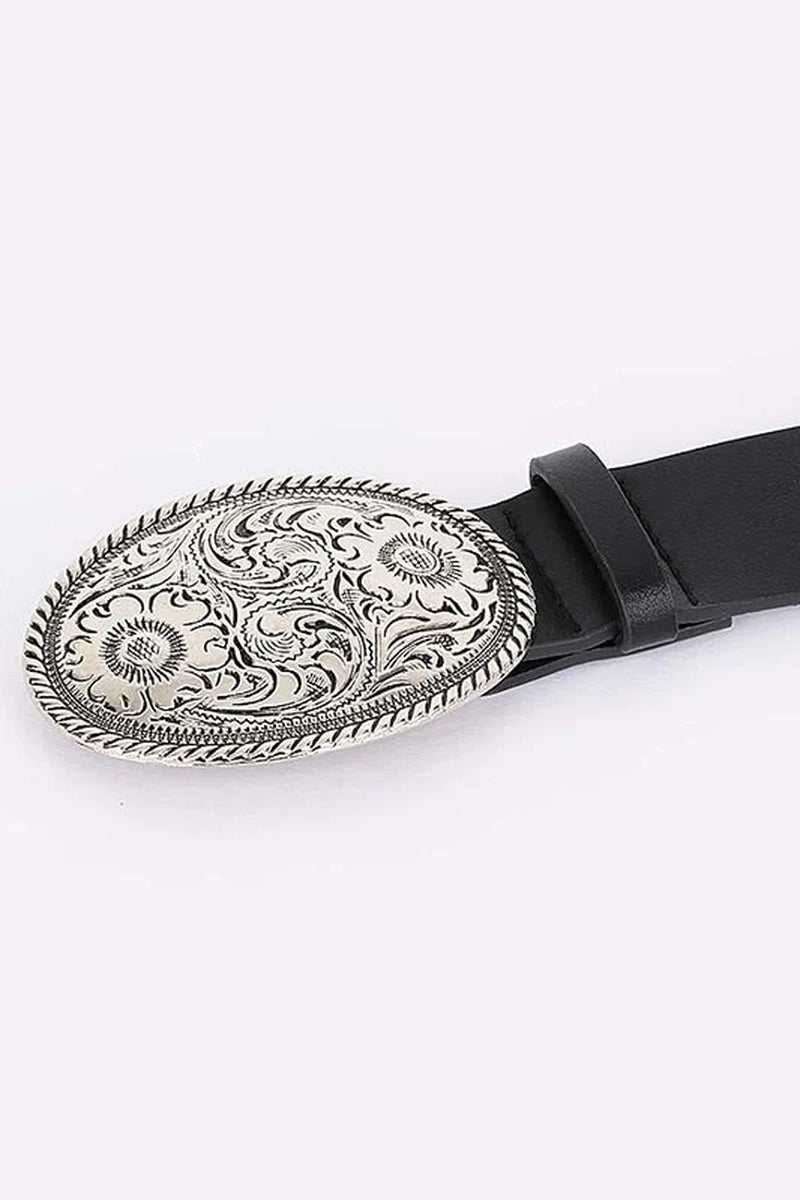 Engraved Western Buckle Fashion Belt