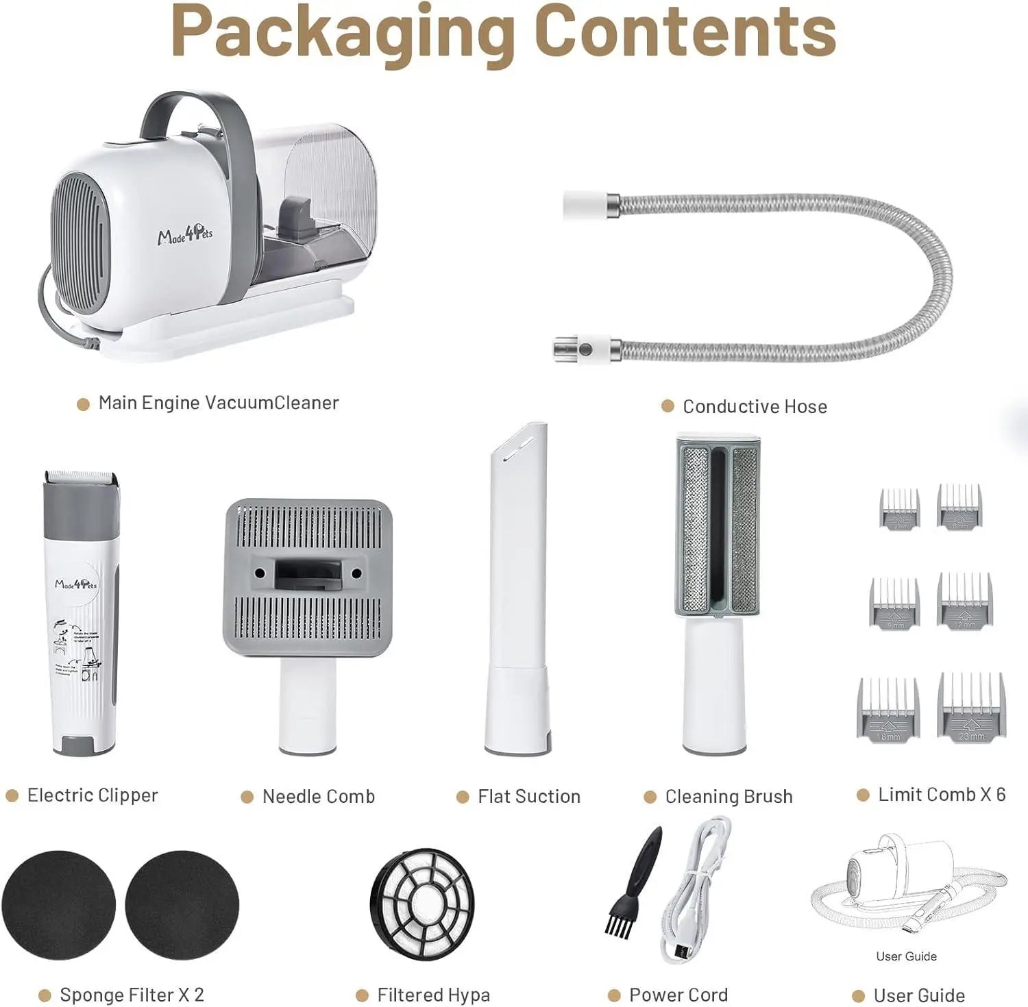 Dog Grooming Kit Pet Hair Cleaning Low Noise Vacuum Cleaner And Crimson Medea