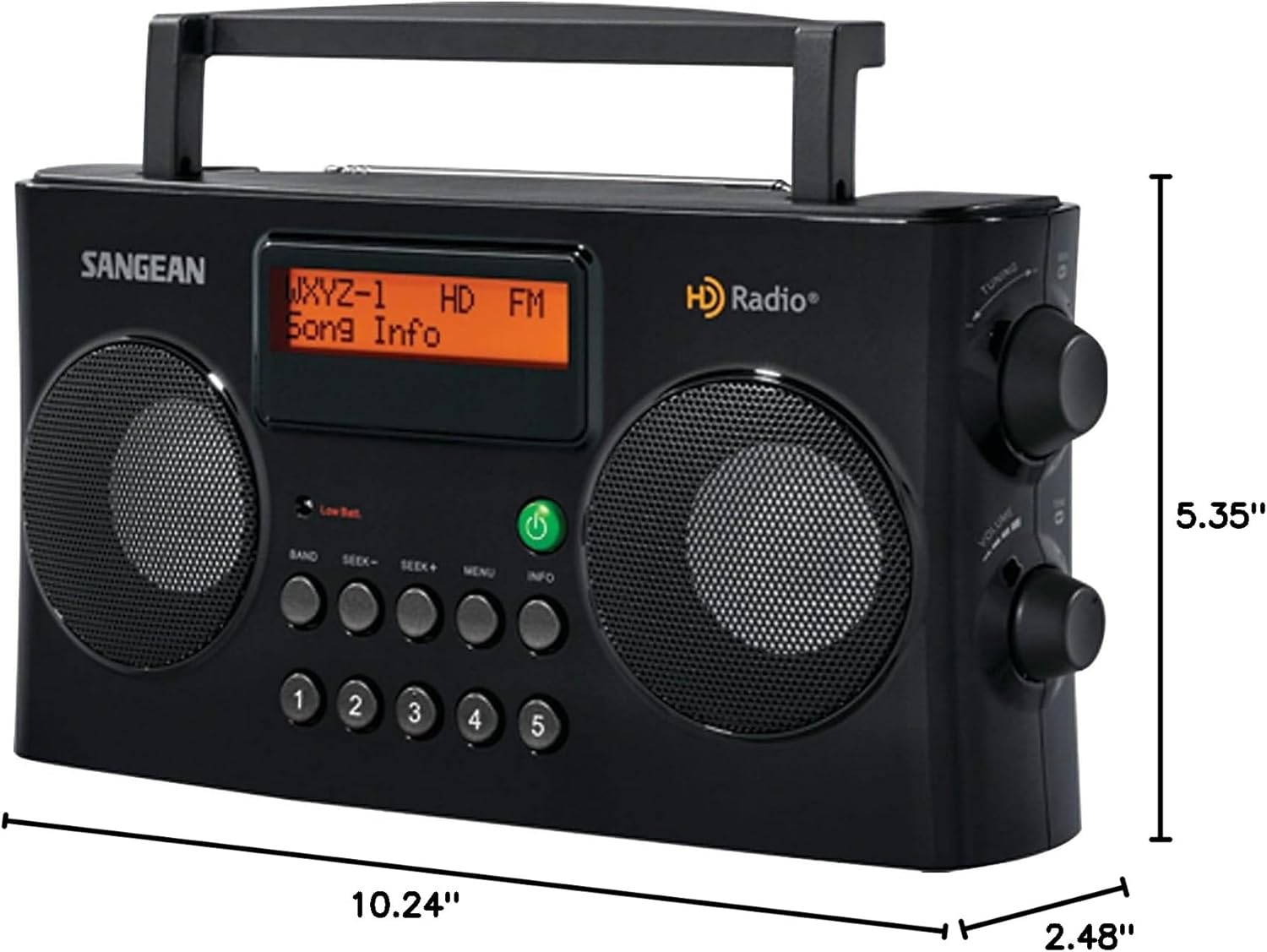 Sangean HDR-16 HD Radio/FM-Stereo/AM Portable Radio, Black Lemon Odysseus