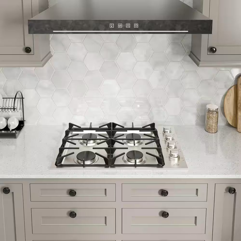 Built-In 30 In. Gas Cooktop in Stainless Steel with 4 Burners and LP Conversion Kit, CSA Certified