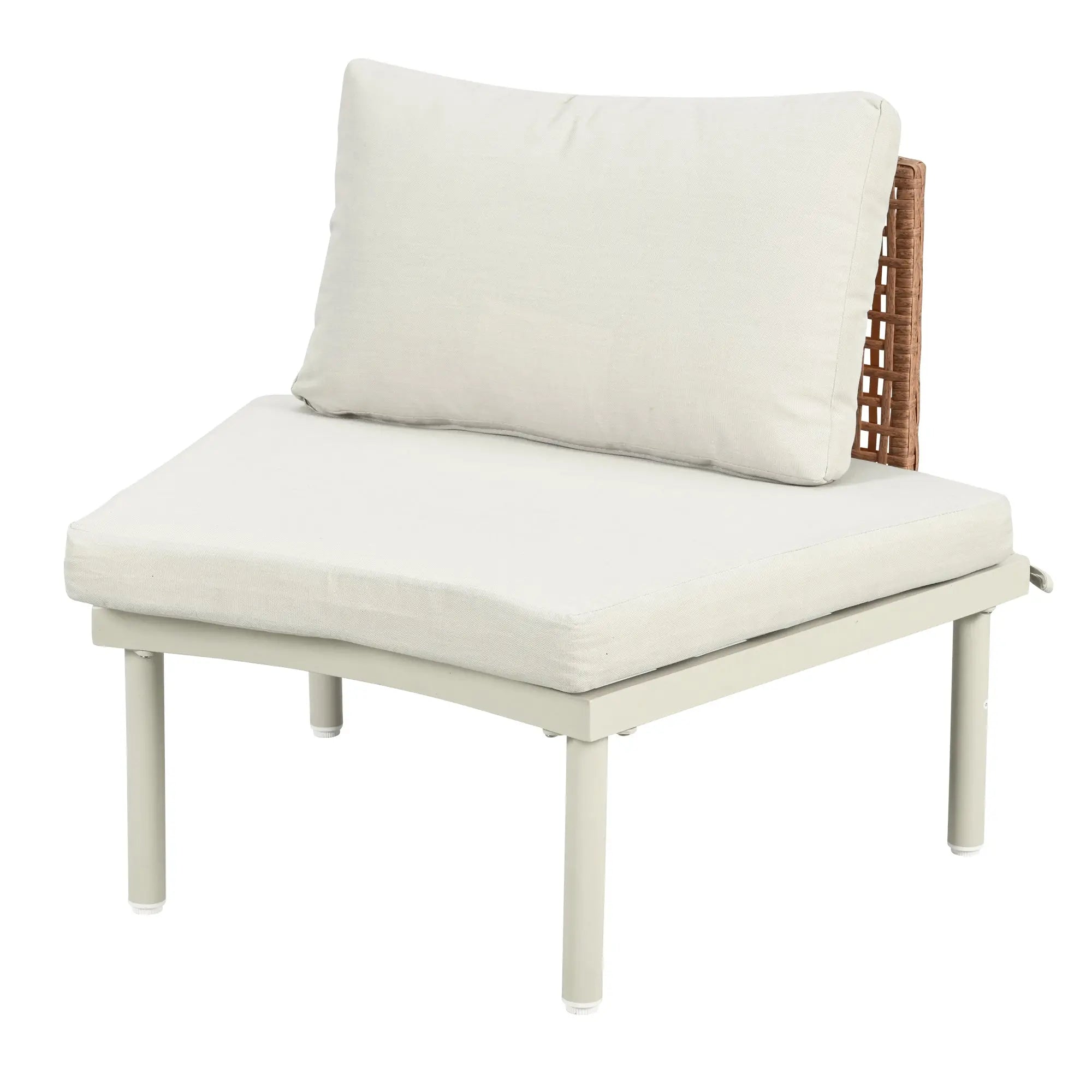 6-Piece Patio Sofa Furniture Set, Half Moon Outdoor Sectional Sofa Sangria Beech
