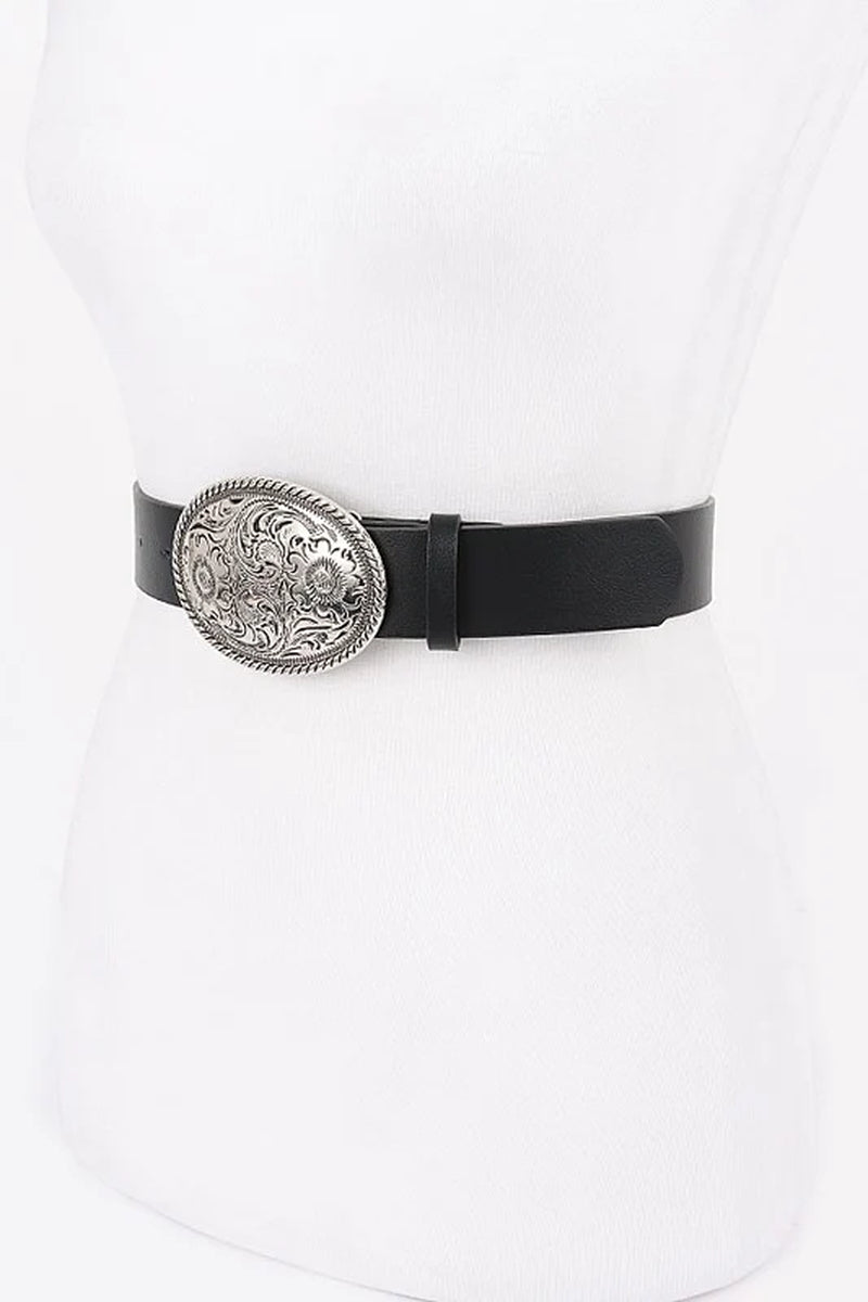 Engraved Western Buckle Fashion Belt