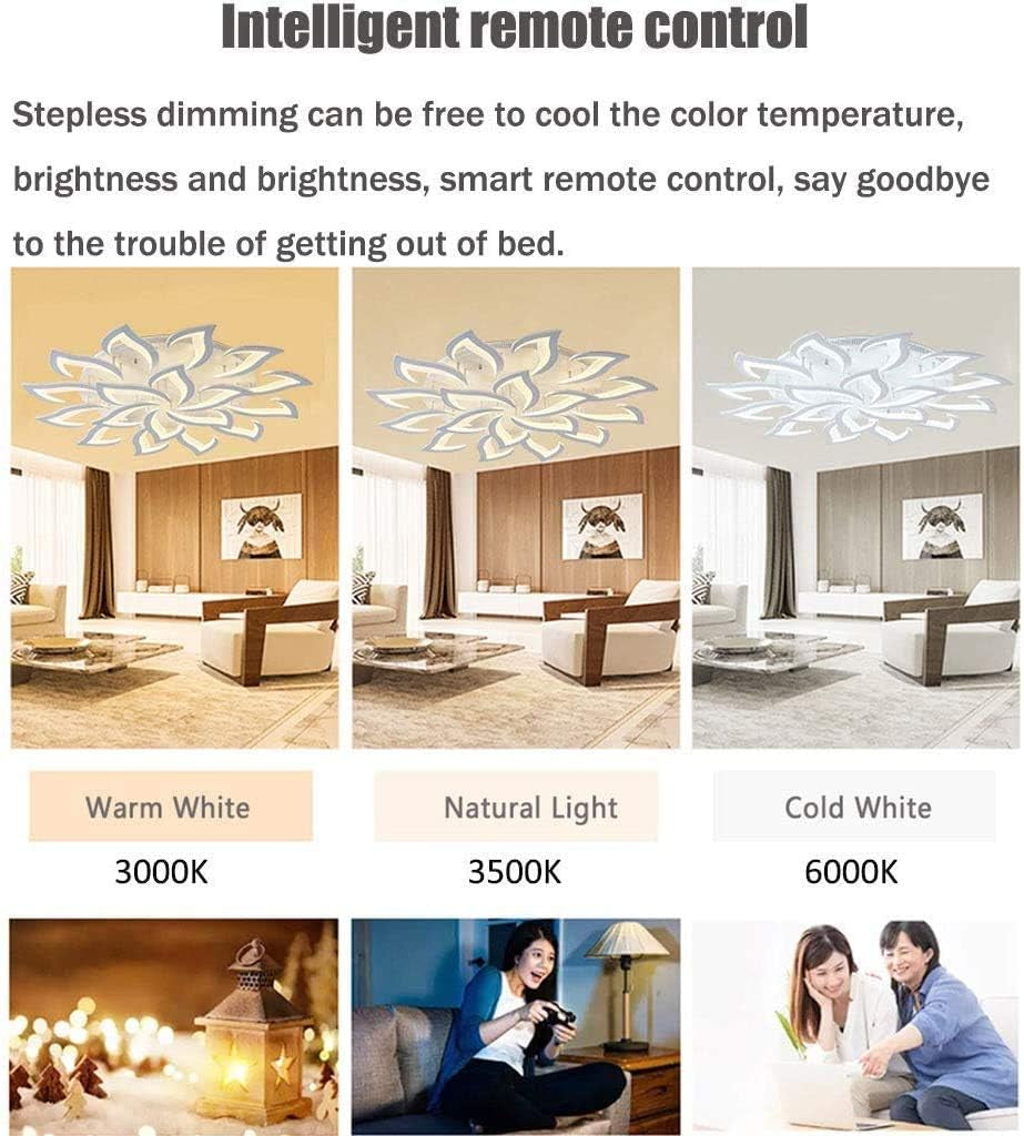 LED Dimmable Ceiling Light Modern Flower Shape Ceiling Lamp Fixture Living Room Bedroom Children&