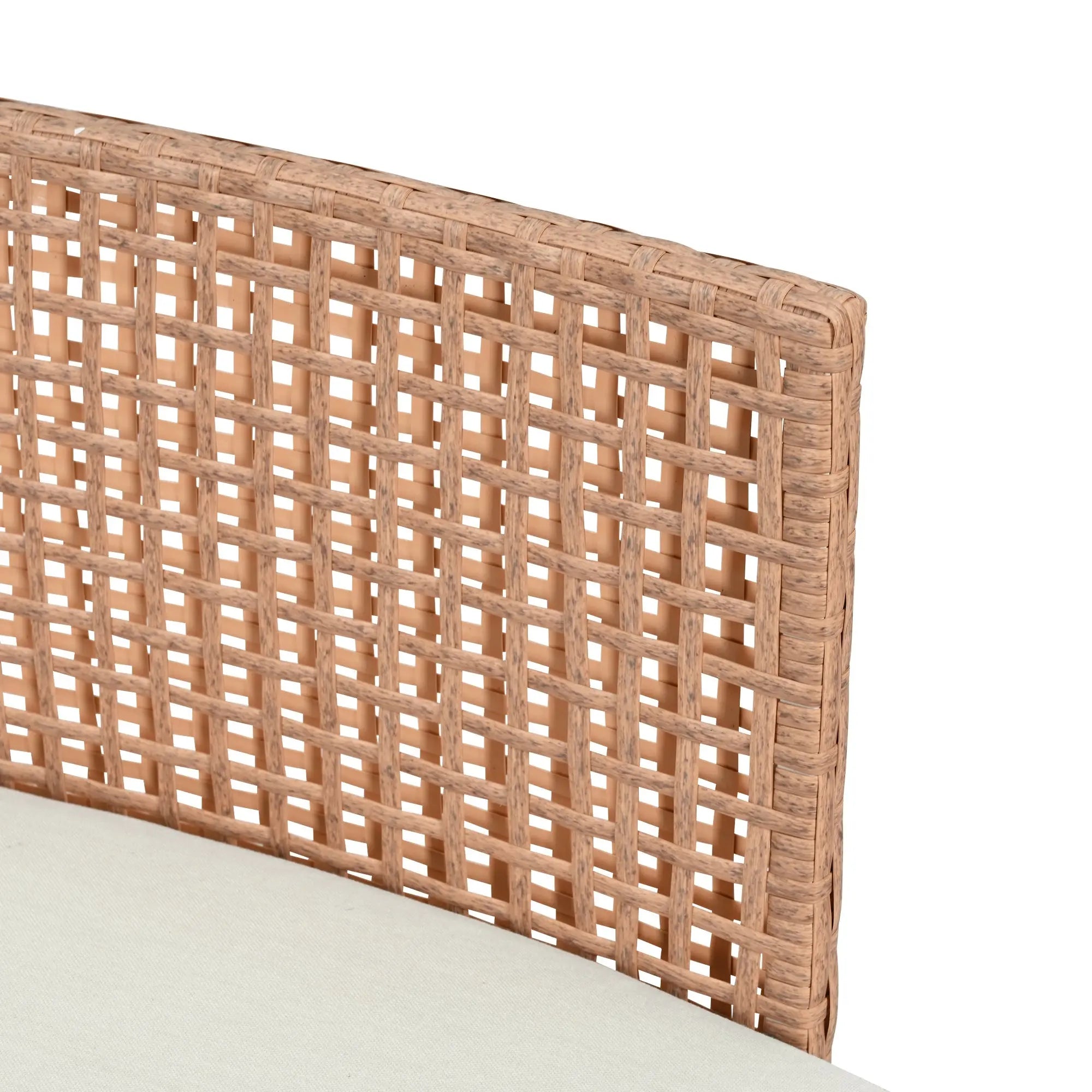 6-Piece Patio Sofa Furniture Set, Half Moon Outdoor Sectional Sofa Sangria Beech