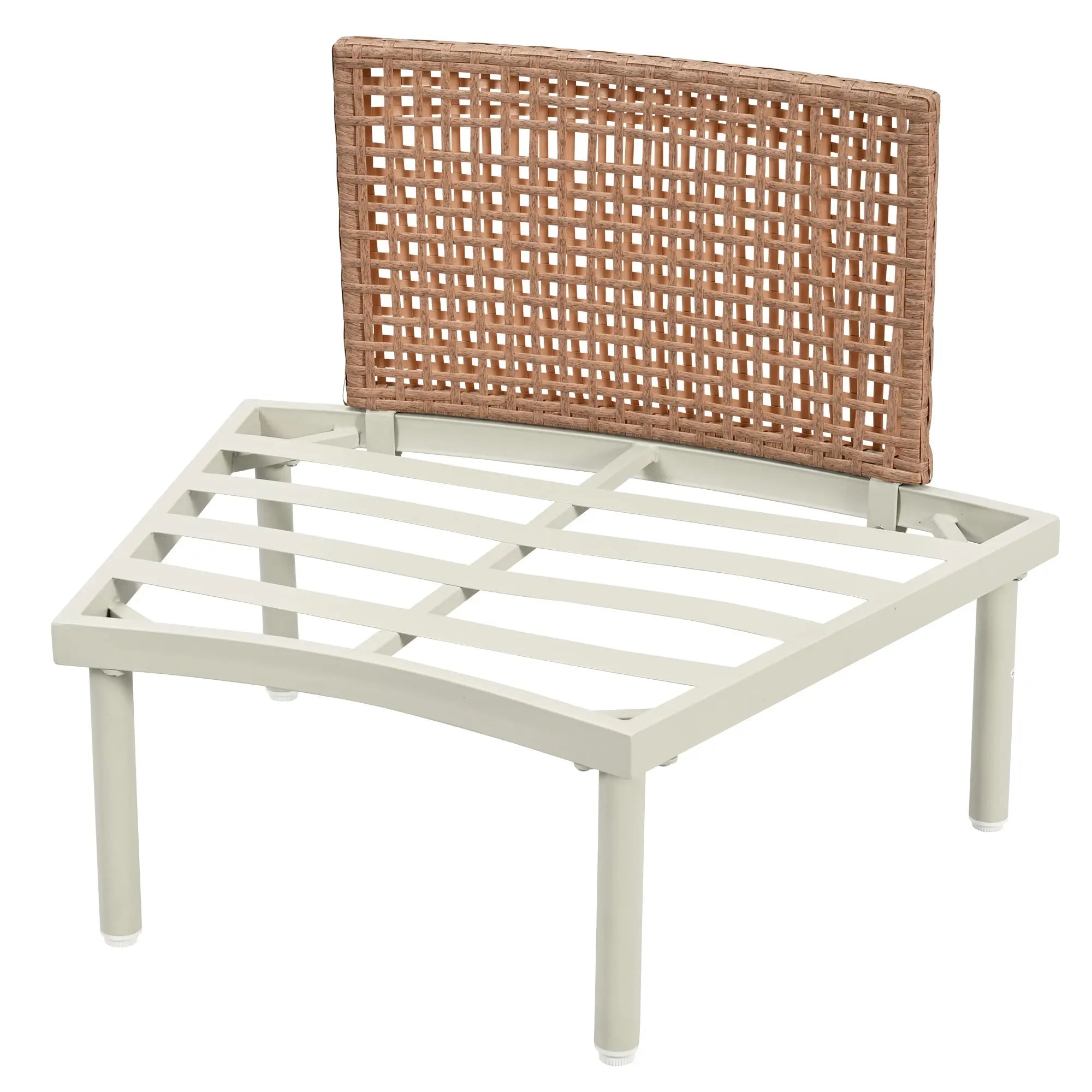 6-Piece Patio Sofa Furniture Set, Half Moon Outdoor Sectional Sofa Sangria Beech