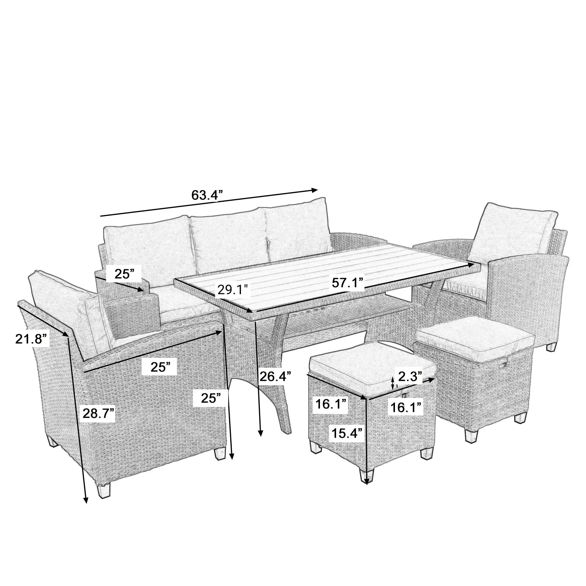 Outdoor Rattan Wicker Set