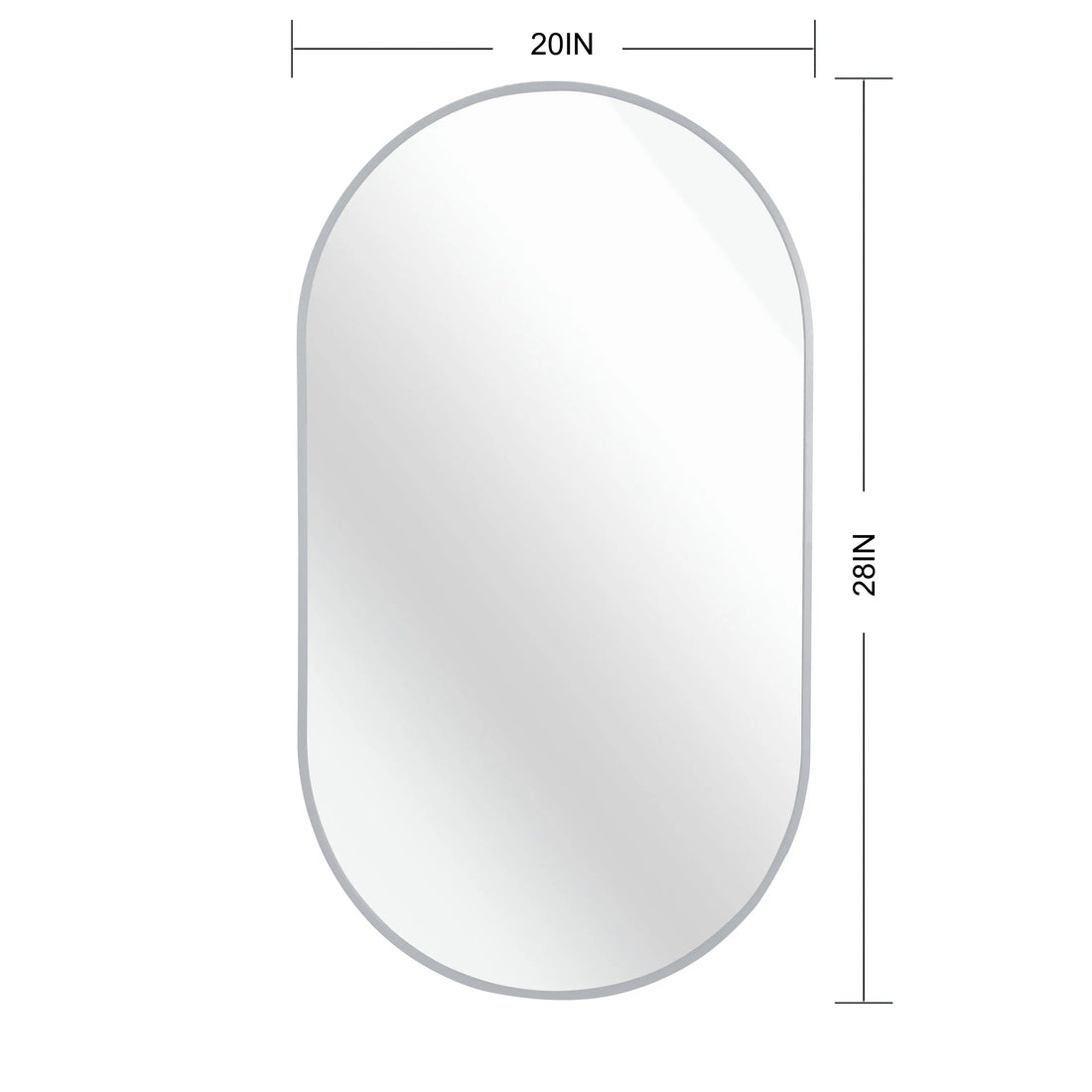 Silver 20 x 28 Inch Metal Oval Mirror Sangria Beech