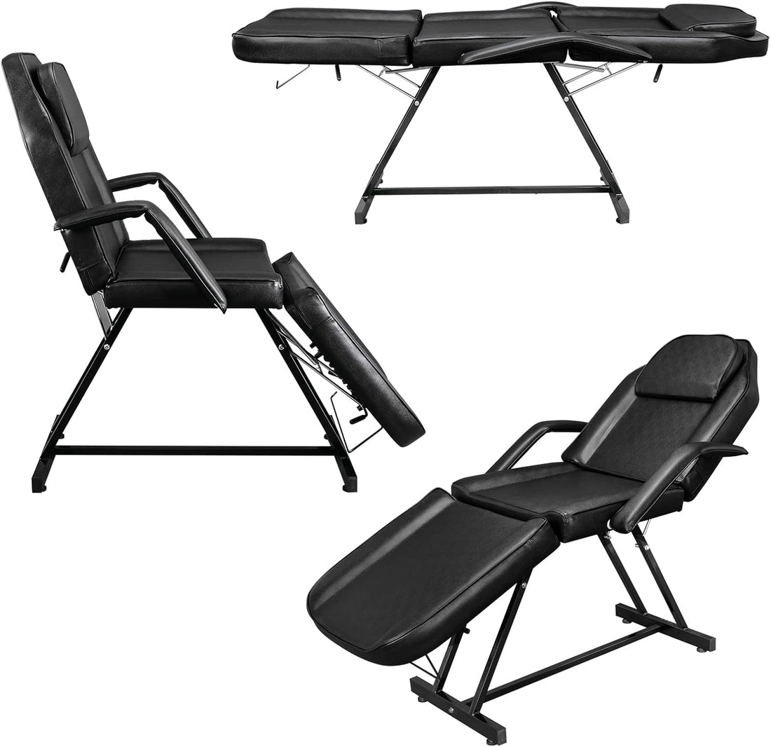 Height Adjustable Salon Tattoo Chair Esthetician Bed,Multi-Purpose Facial Bed Chair for Barber Spa Beauty Salon with Hydraulic Stool Equipment (Black)