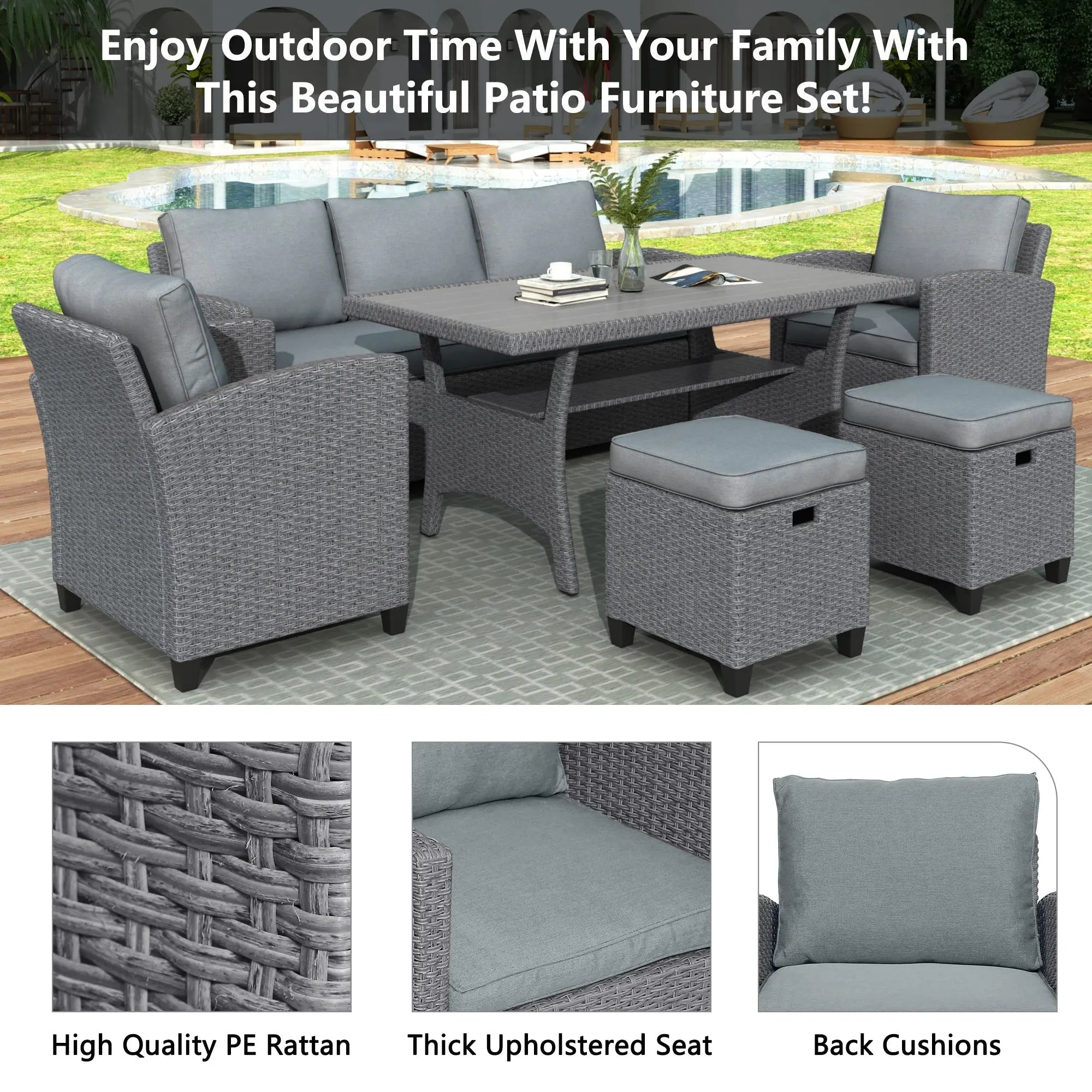 Outdoor Rattan Wicker Set