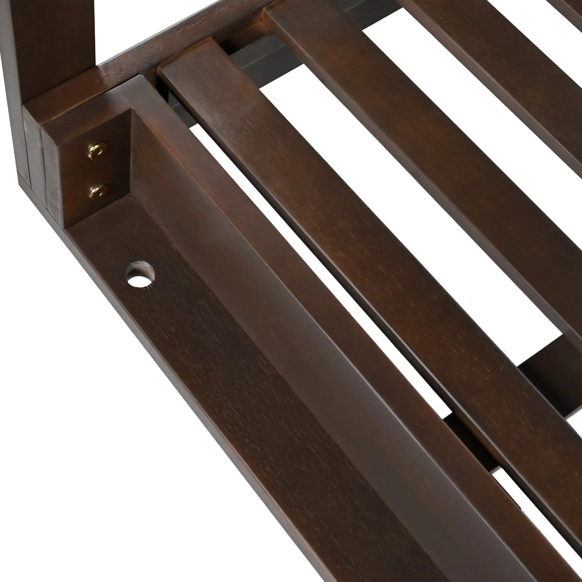 Acacia Wood Porch Swing Bed for Outdoor with Hemp Ropes - Full Size Sangria Beech