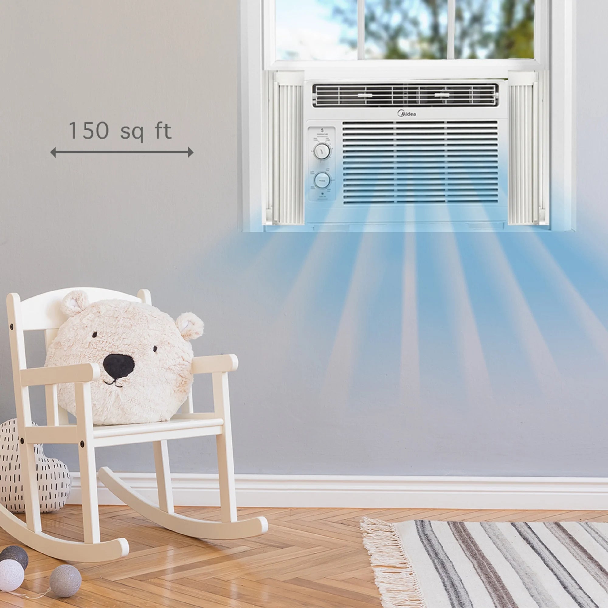 5,000 BTU Mechanical Window Air Conditioner for 150 Sq Ft, White, Model MAW05M1WWT, Brand New