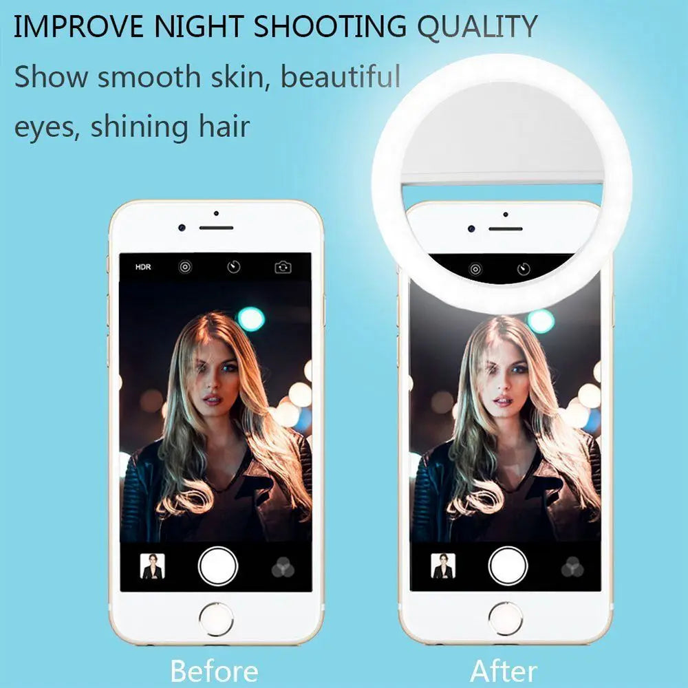 Portable Selfie Ring Clip On for Mobile Phone Yellow Pandora