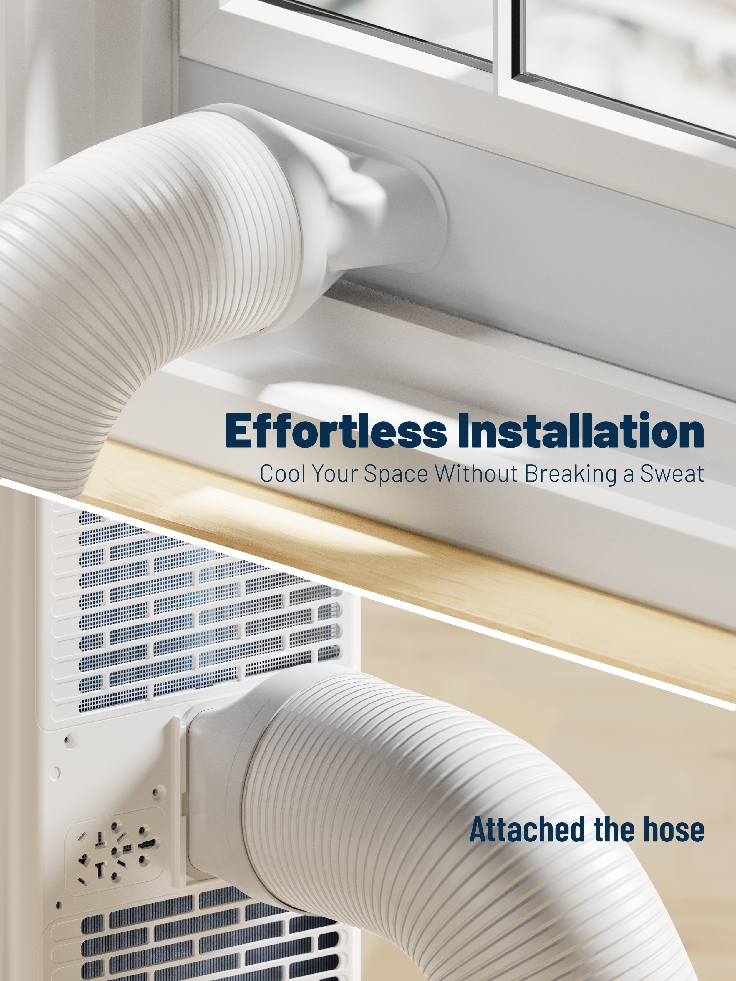 8000BTU Portable Air Conditioner for Room up to 230 Sq.Ft, 3-In-1 AC Unit 5100BTU (SACC), Cooling, Dehumidifying, Fan
